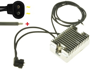 CARR-HARLEY-04JW-Chrome - Harley-Davidson FLST FXD FLH Spanningsregelaar gelijkrichter CARR-HARLEY-04JW-Chrome - Harley-Davidson FLST FXD FLH Spanningsregelaar gelijkrichter