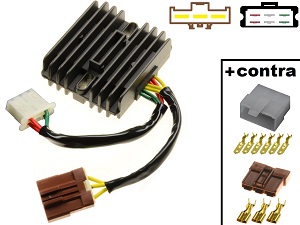 CARR971 - Aprilia RSV1000 Mille Tuono Caponord Futura SL1000 Falco MOSFET Spanningsregelaar gelijkrichter + contra-connectoren CARR971 - Aprilia RSV1000 Mille Tuono Caponord Futura SL1000 Falco MOSFET Spanningsregelaar gelijkrichter + contra-connectoren