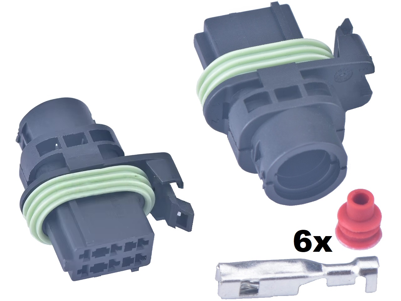 6-polige brandstofpompconnector met draadafdichtingen en aansluitingen - Klik op de afbeelding om het venster te sluiten